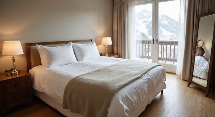 Elegantes Hotelzimmer in St. Moritz, geprägt von minimalistischer Raffinesse.