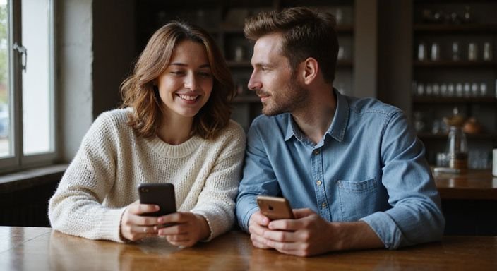 Ein Paar genießt einen entspannten Moment an der Bar. Ein Paar genießt einen entspannten Moment an der Bar.