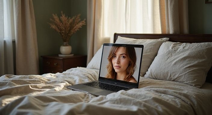 Ein einladendes Schlafzimmer mit authentischen Details für reife Begegnungen.