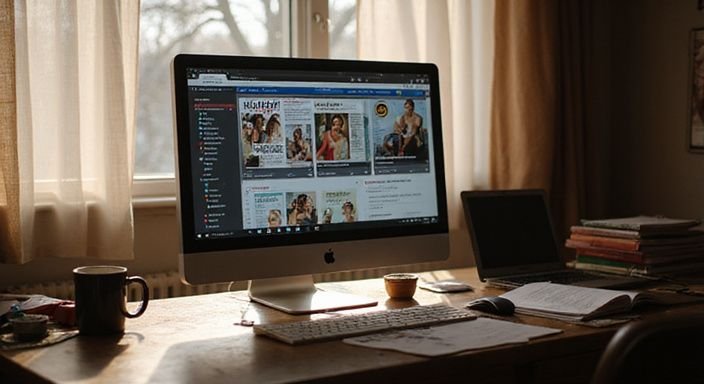 Ein Computerbildschirm zeigt detaillierte Inhalte bekannter deutscher Erotikmagazine. Ein Computerbildschirm zeigt detaillierte Inhalte bekannter deutscher Erotikmagazine.