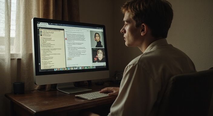 Eine Person interagiert mit erotischen Anzeigen auf einem Computer. Eine Person interagiert mit erotischen Anzeigen für Erotisch Kontakt und Sextreffen in Solothurn auf einem Computer.