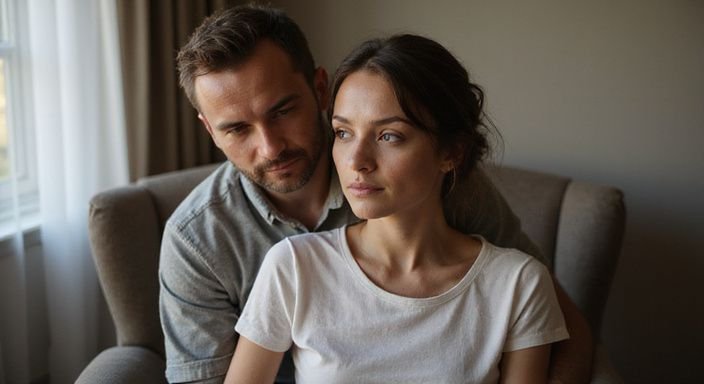 Ein Paar zeigt eine intime Verbindung in einem gemütlichen Raum. Ein Paar zeigt eine intime Verbindung in einem gemütlichen Raum.