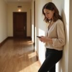 Erotisch Kontakt Sextreffen Wallis: Die heißesten Adressen und Geheimtipps Eine junge Frau entspannt sich im Hotelgang mit ihrem Handy