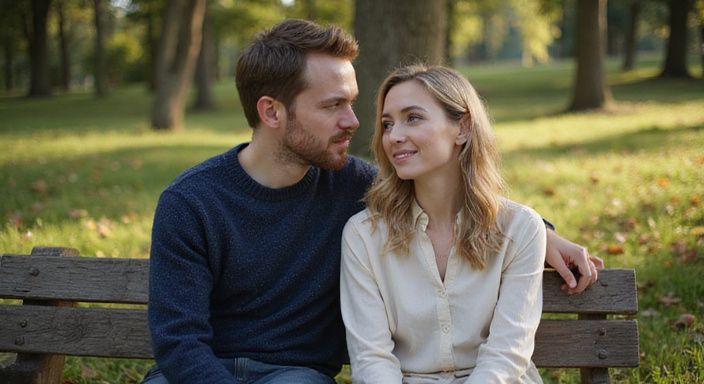 Ein Paar sitzt entspannt auf einer alten Bank im Park und wollen Flirt Kontakt und Sextreffen in Uri.