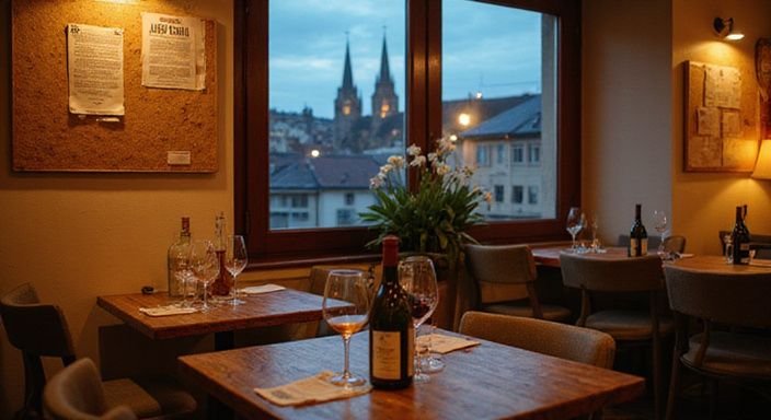 Eine gemütliche Weinbar in Zürich mit rustikalem Charme und lokalem Flair. Eine gemütliche Weinbar in Zürich mit rustikalem Charme und lokalem Flair.